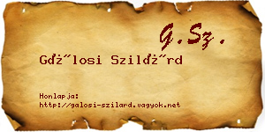 Gálosi Szilárd névjegykártya